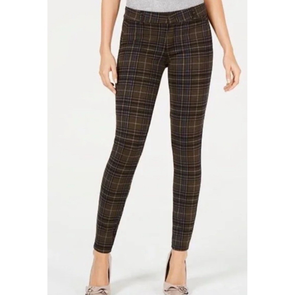 Kut From The Kloth Espresso‎ Plaid Mia Ankle Skinny Pants Womens Size 14 Stretch